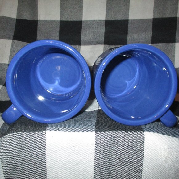 2 Longaberger Pottery Woven Traditions Cornflower Blue Coffee 12oz… - Picture 5 of 5
